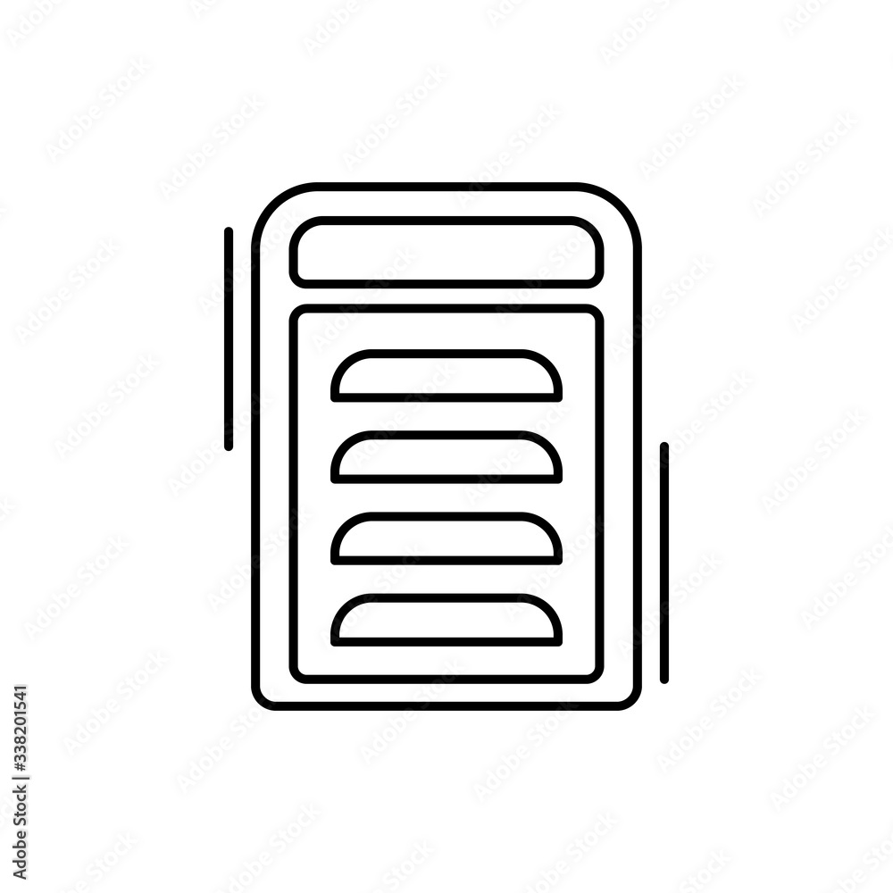 Slicer icon. Simple line, outline vector elements of kitchen object for ui and ux, website or mobile application Slicer icon. Simple line, outline vector elements of kitchen object for ui and ux, website or mobile application