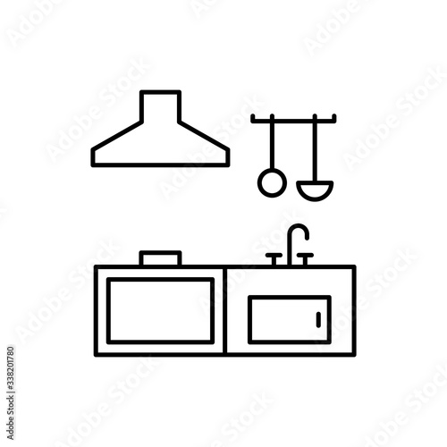 Furniture icon. Simple line, outline vector elements of kitchen object for ui and ux, website or mobile application