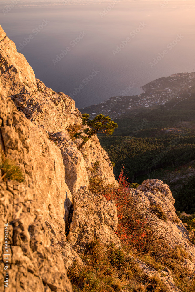 The autumn nature landscape in Crimea. Sun Day.
