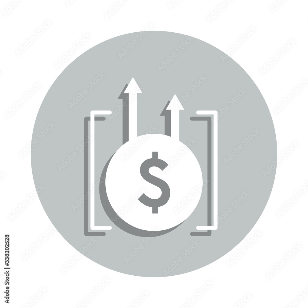 dollar, growth, funds raising badge icon. Simple glyph, flat vector of Business icons for ui and ux, website or mobile application