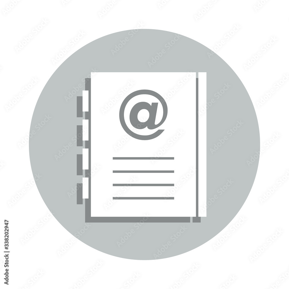 notebook, email, address book badge icon. Simple glyph, flat vector of Business icons for ui and ux, website or mobile application notebook, email, address book badge icon. Simple glyph, flat vector of Business icons for ui and ux, website or mobile application