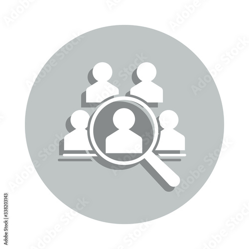 magnifier, search, personnel assessment badge icon. Simple glyph, flat vector of Business icons for ui and ux, website or mobile application