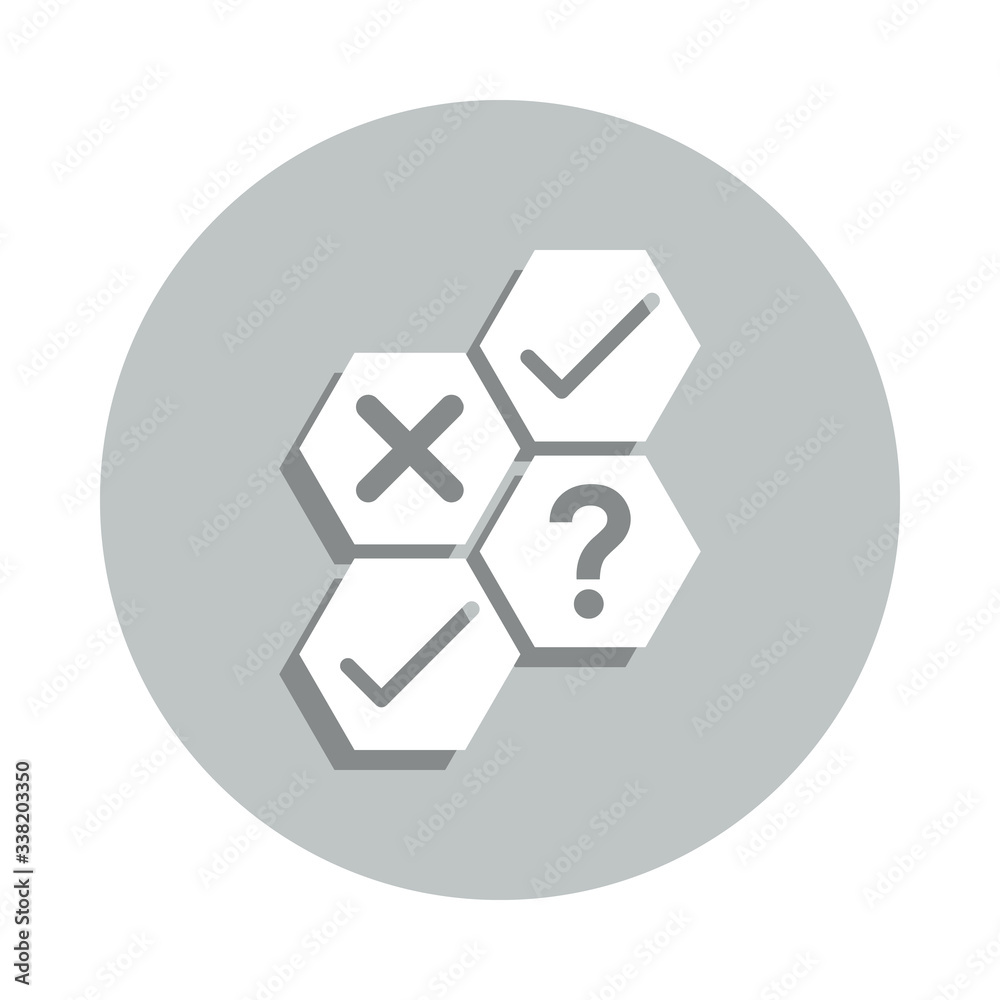 honeycomb, cross, check, methods badge icon. Simple glyph, flat vector of Business icons for ui and ux, website or mobile application honeycomb, cross, check, methods badge icon. Simple glyph, flat vector of Business icons for ui and ux, website or mobile application