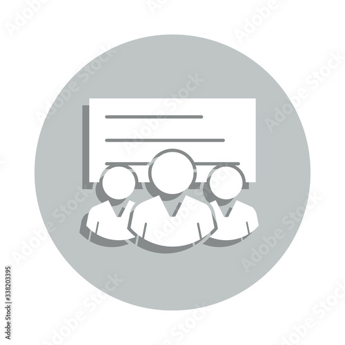 bubble, worker, coaching badge icon. Simple glyph, flat vector of Business icons for ui and ux, website or mobile application