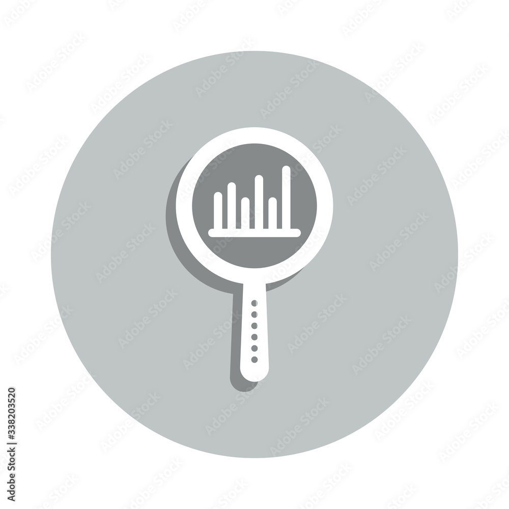 magnifier, diagnostics, chart badge icon. Simple glyph, flat vector of Business icons for ui and ux, website or mobile application