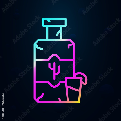 Tequila, shot, lemon, bottle nolan icon. Simple thin line, outline vector of dia de muertos icons for ui and ux, website or mobile application