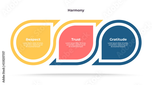 Business infographics. Timeline with 3 steps, options. Vector template.