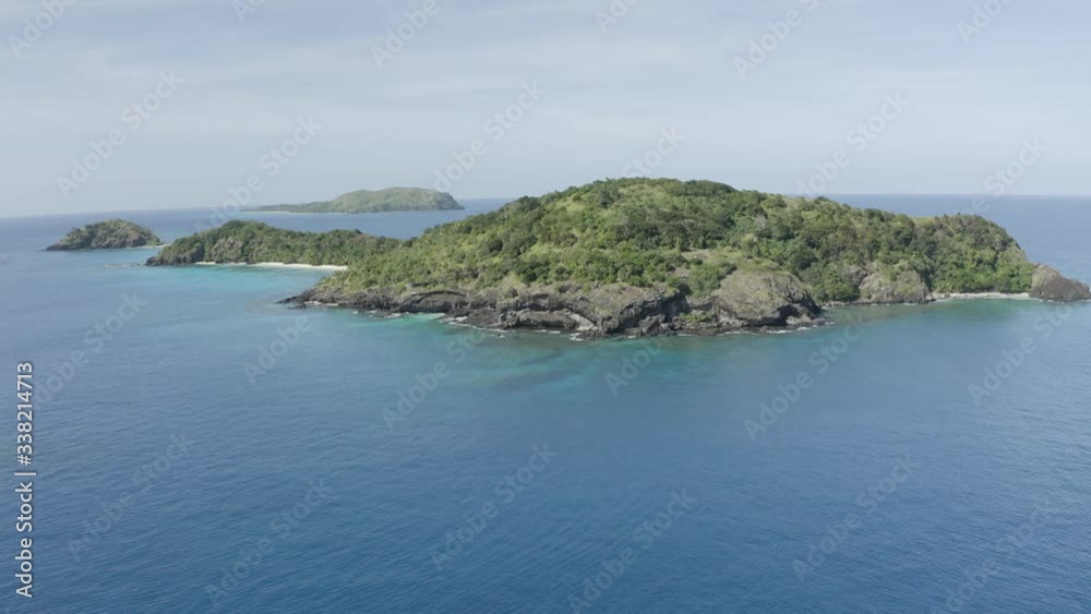 View of remote and uninhabited islands in the tropical Pacific Ocean 