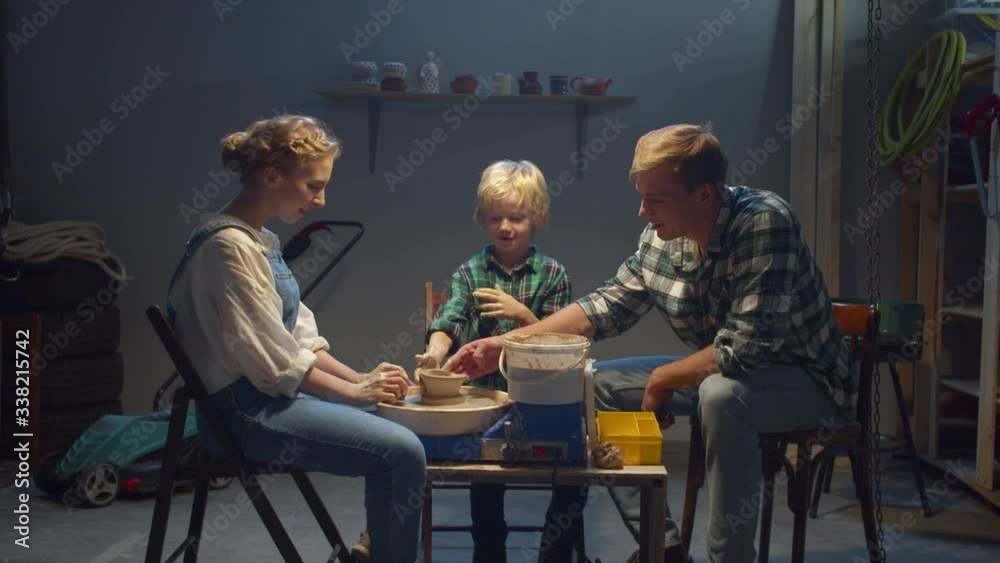 Young family is passionate about clay modeling in her garage Young family is passionate about clay modeling in her garage