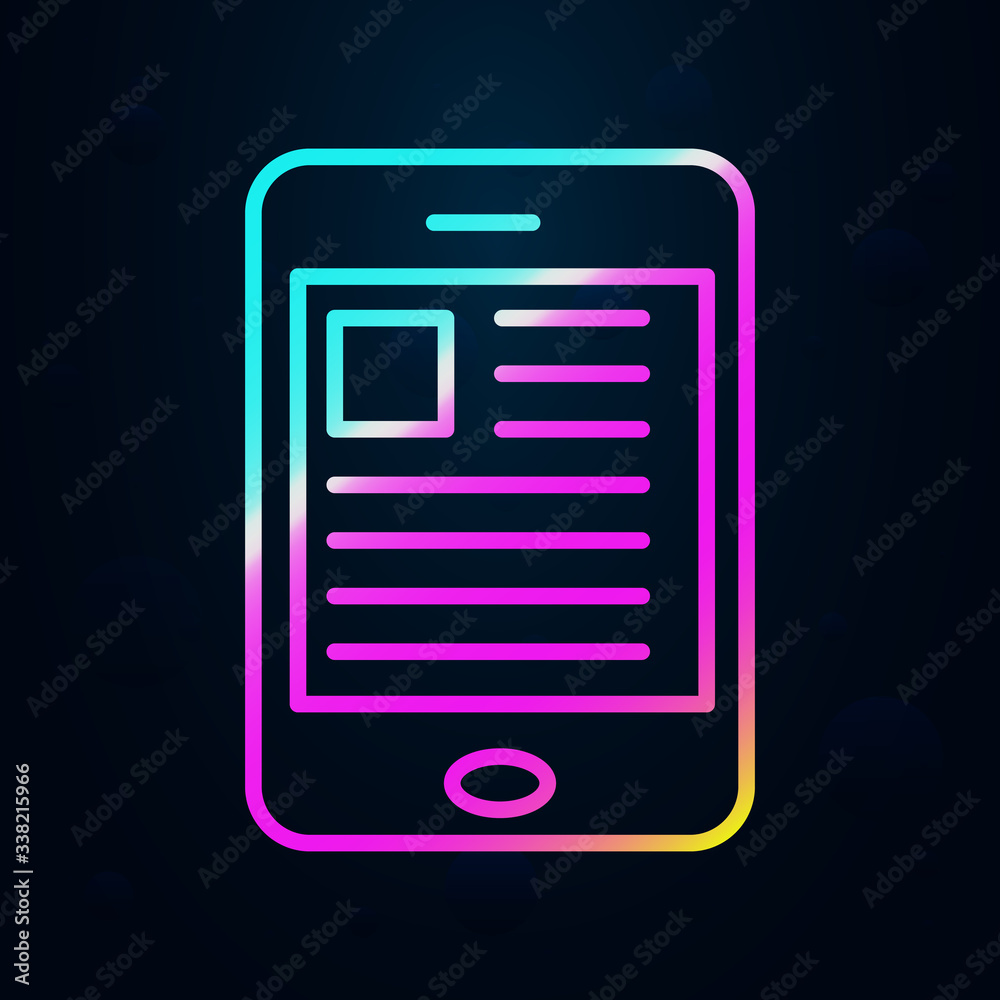 editorial, tablet nolan icon. Simple thin line, outline vector of Editorial design icons for ui and ux, website or mobile application