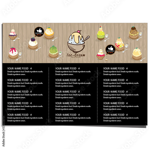 menu template Ice cream dessert reataurant brand design 