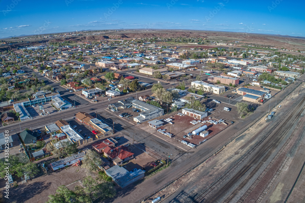Aerial View of downtown Holbrook, Arizona