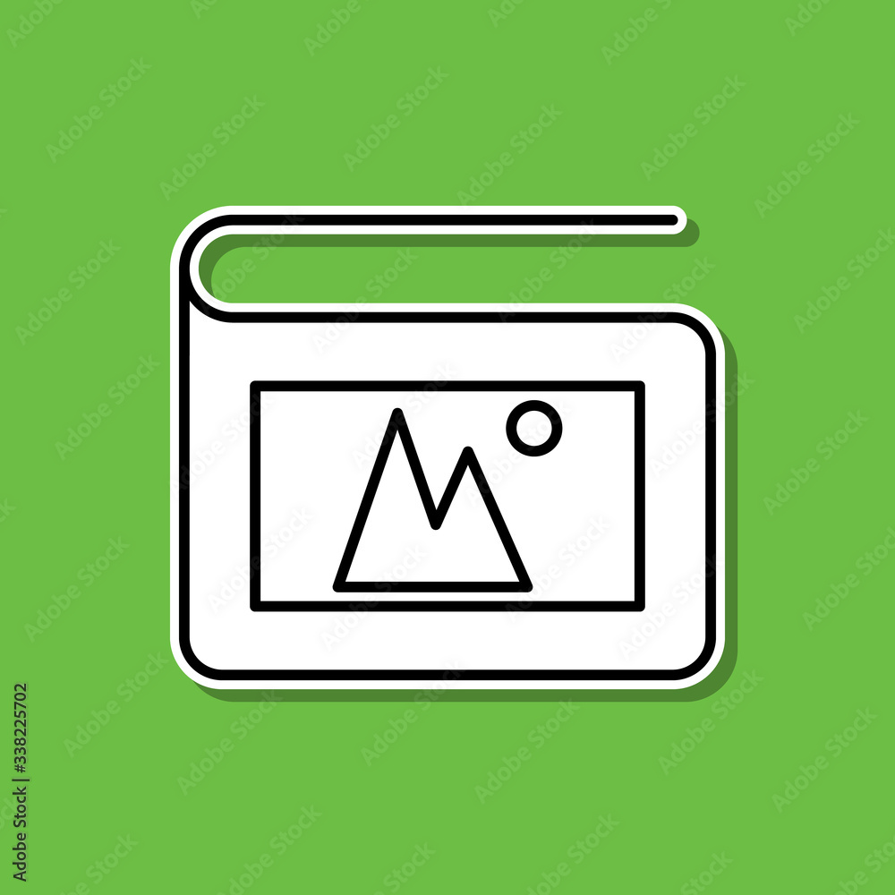 Album sticker icon. Simple thin line, outline vector of photography icons for ui and ux, website or mobile application Album sticker icon. Simple thin line, outline vector of photography icons for ui and ux, website or mobile application