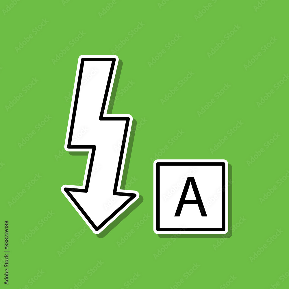 Auto flash sticker icon. Simple thin line, outline vector of photography icons for ui and ux, website or mobile application Auto flash sticker icon. Simple thin line, outline vector of photography icons for ui and ux, website or mobile application
