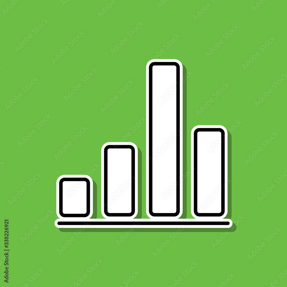 Column chart line sticker icon. Simple thin line, outline vector of chart and diagram icons for ui and ux, website or mobile application Column chart line sticker icon. Simple thin line, outline vector of chart and diagram icons for ui and ux, website or mobile application