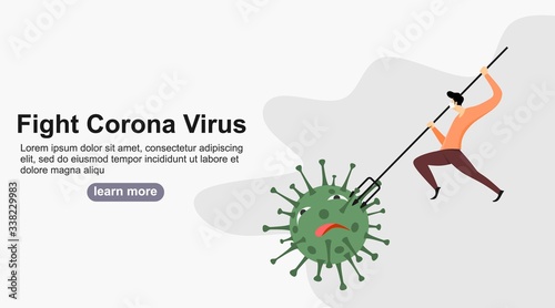 People fight against corona virus outbreaks. vector illustration