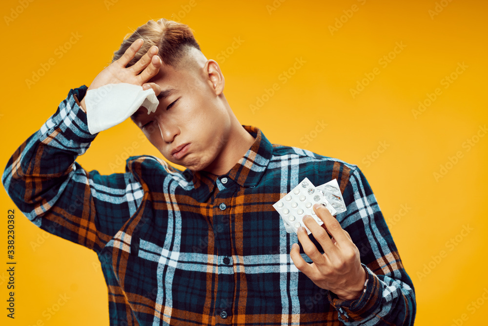 young man with headache young man with headache