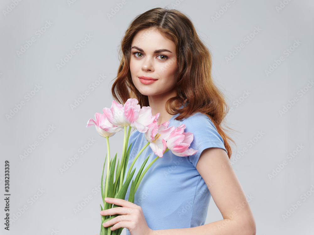 beautiful woman lifestyle studio isolated background model
