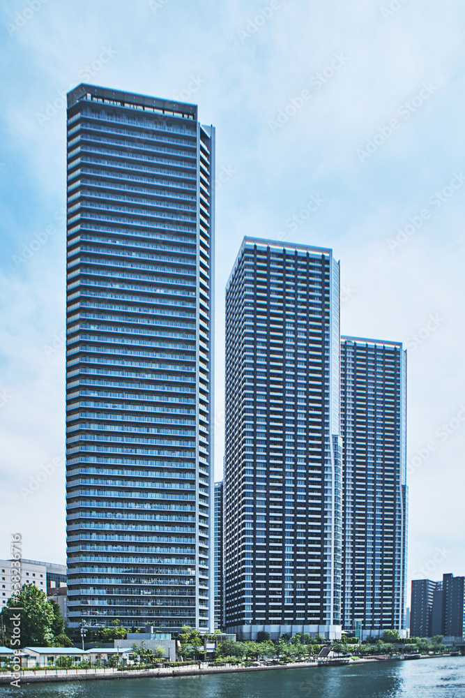 high rise buildings in city