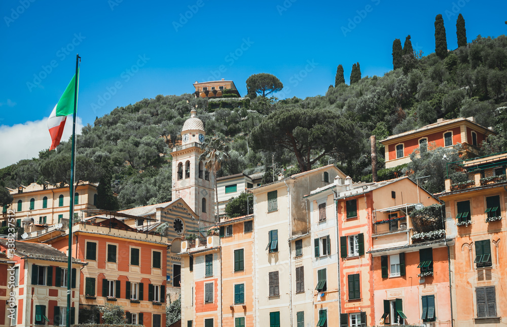 view of the old town of portofino - italy
