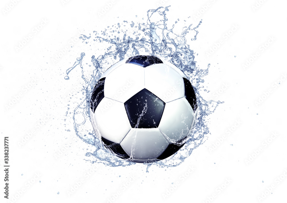 Fototapeta premium しぶきを上げるサッカーボール