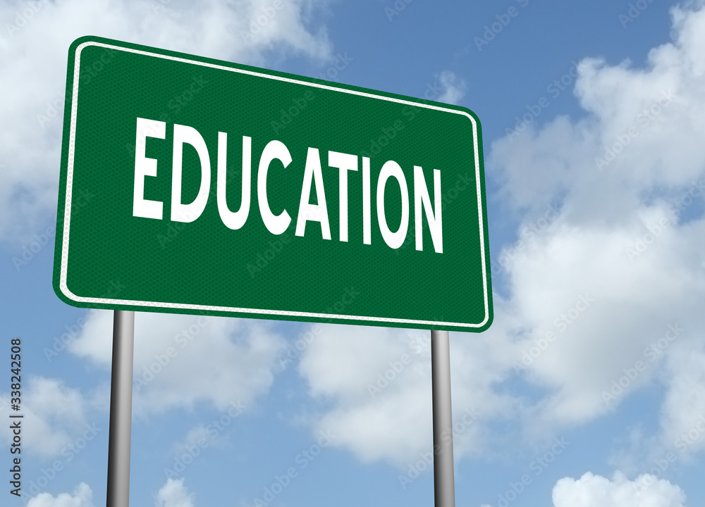 Obraz premium Education sign for learning and knowledge concept.