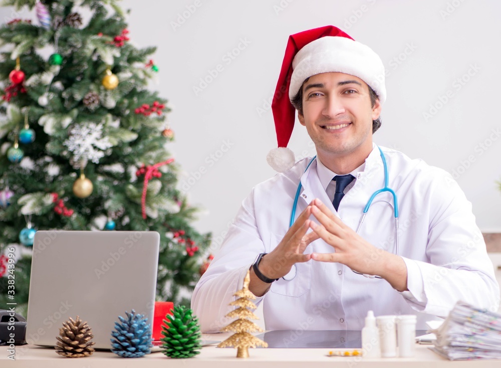 Doctor on the shift on christmas eve Doctor on the shift on christmas eve