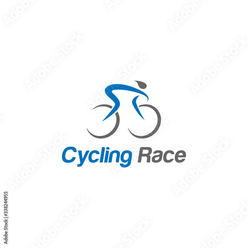 Simple bicycle road bike logo or cycling race vector