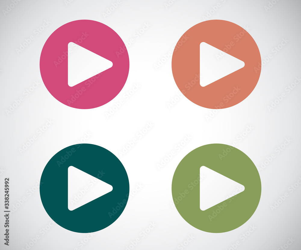 play button icon, flat logo app vector illustration play button icon, flat logo app vector illustration