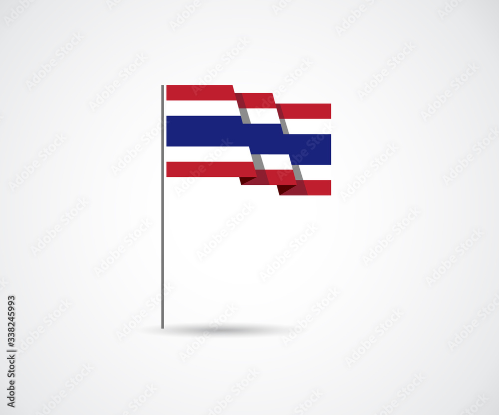 Obraz premium Thailand flag flat design vector illustration