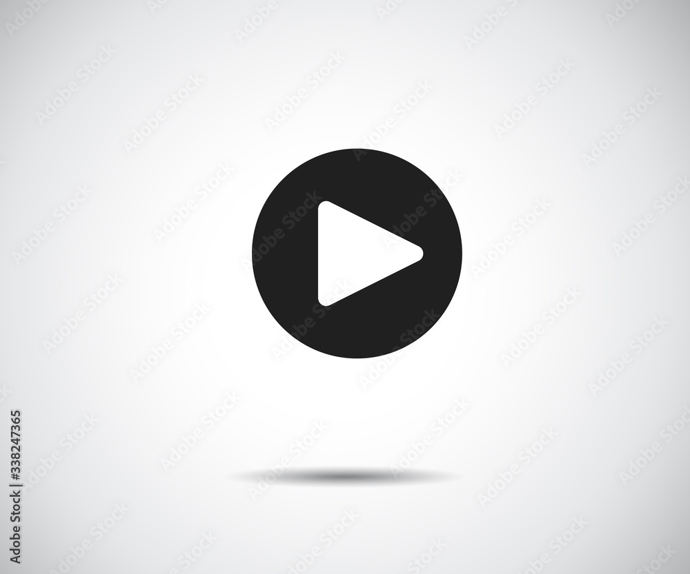 play button icon, flat logo app vector illustration play button icon, flat logo app vector illustration