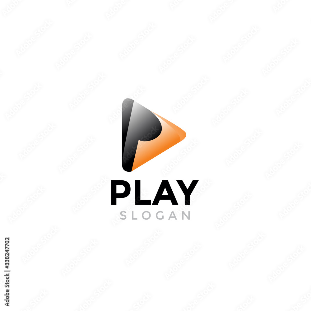 play button logo symbol. modern gradient icon design vector play button logo symbol. modern gradient icon design vector