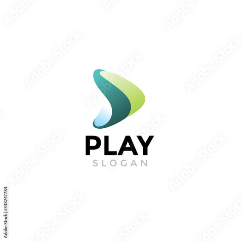 Free Download play button logo symbol. modern gradient icon design vector - GFXLoad