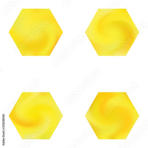 Set of hexagonal chromatic backgrounds.