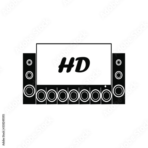 television icon vector illustration, chanel tv media lcd design monitor icon music symbol audio speaker
