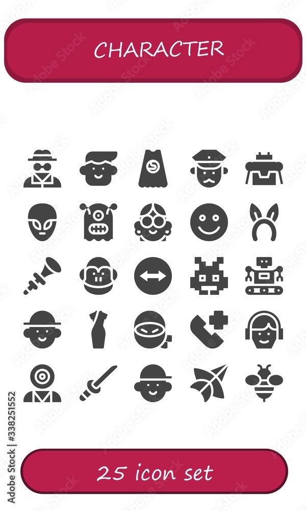 Modern Simple Set of character Vector filled Icons