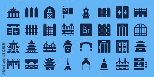 Modern Simple Set of gate Vector filled Icons