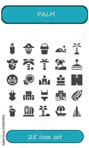 Modern Simple Set of palm Vector filled Icons