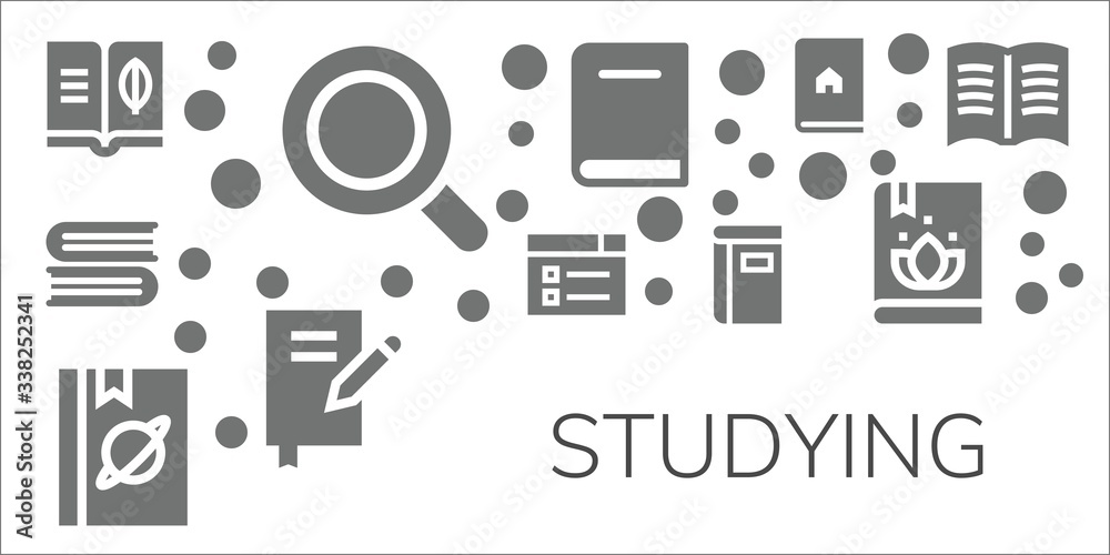 Fototapeta premium studying icon set