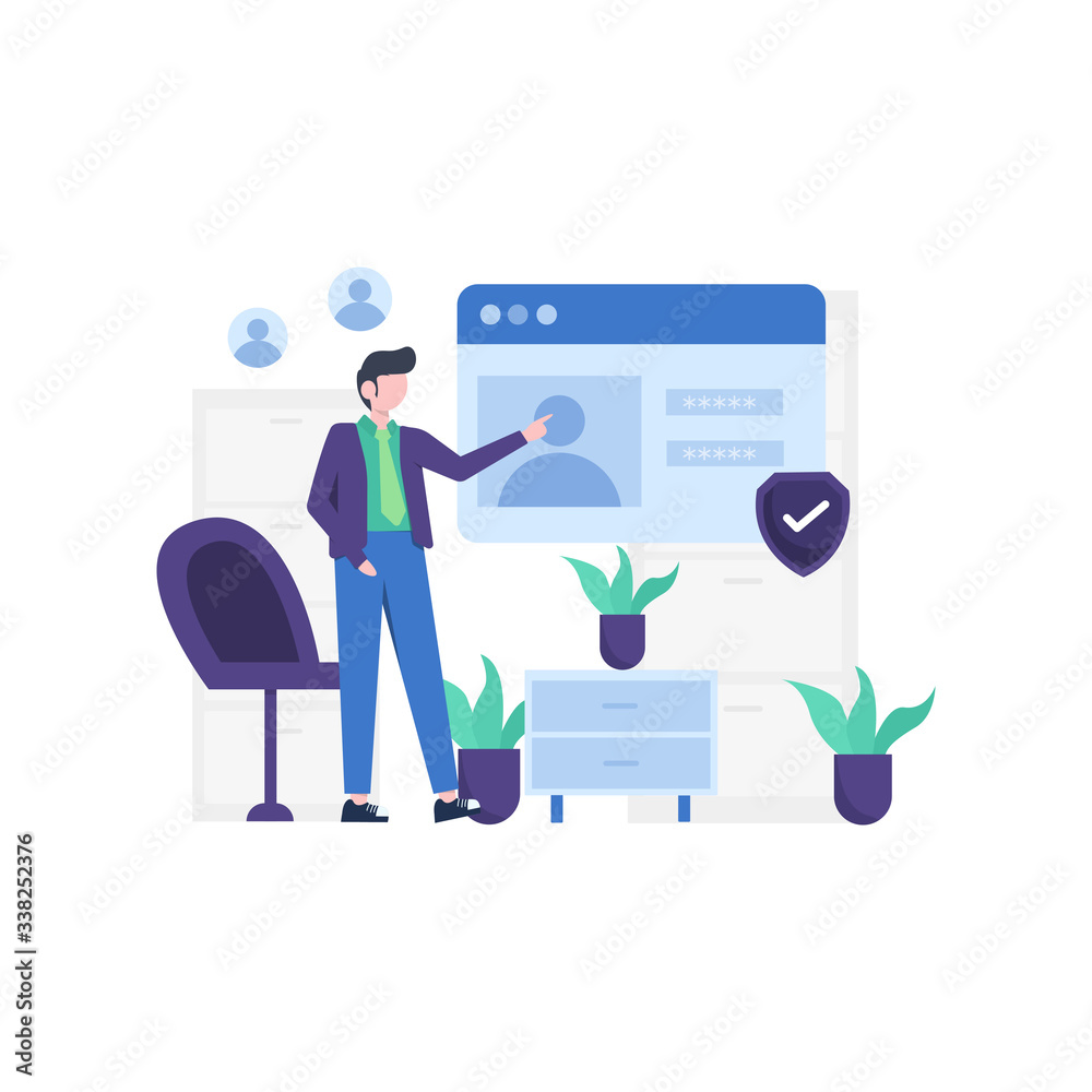 people enjoy important data and file security services on computers and websites vector illustration, suitable for landing page, ui, website, mobile app, editorial, poster, flyer, article, and banner people enjoy important data and file security services on computers and websites vector illustration, suitable for landing page, ui, website, mobile app, editorial, poster, flyer, article, and banner