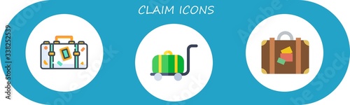 claim icon set