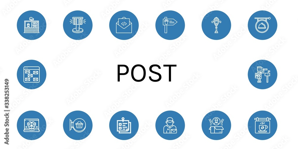 Set of post icons Set of post icons