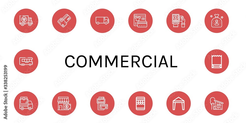 commercial simple icons set commercial simple icons set