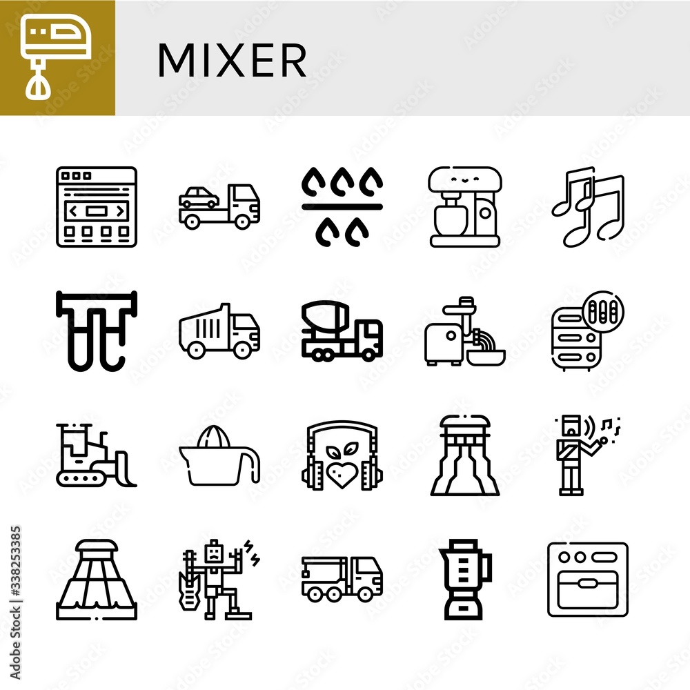 Set of mixer icons Set of mixer icons