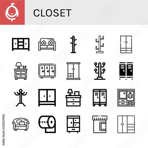 closet icon set