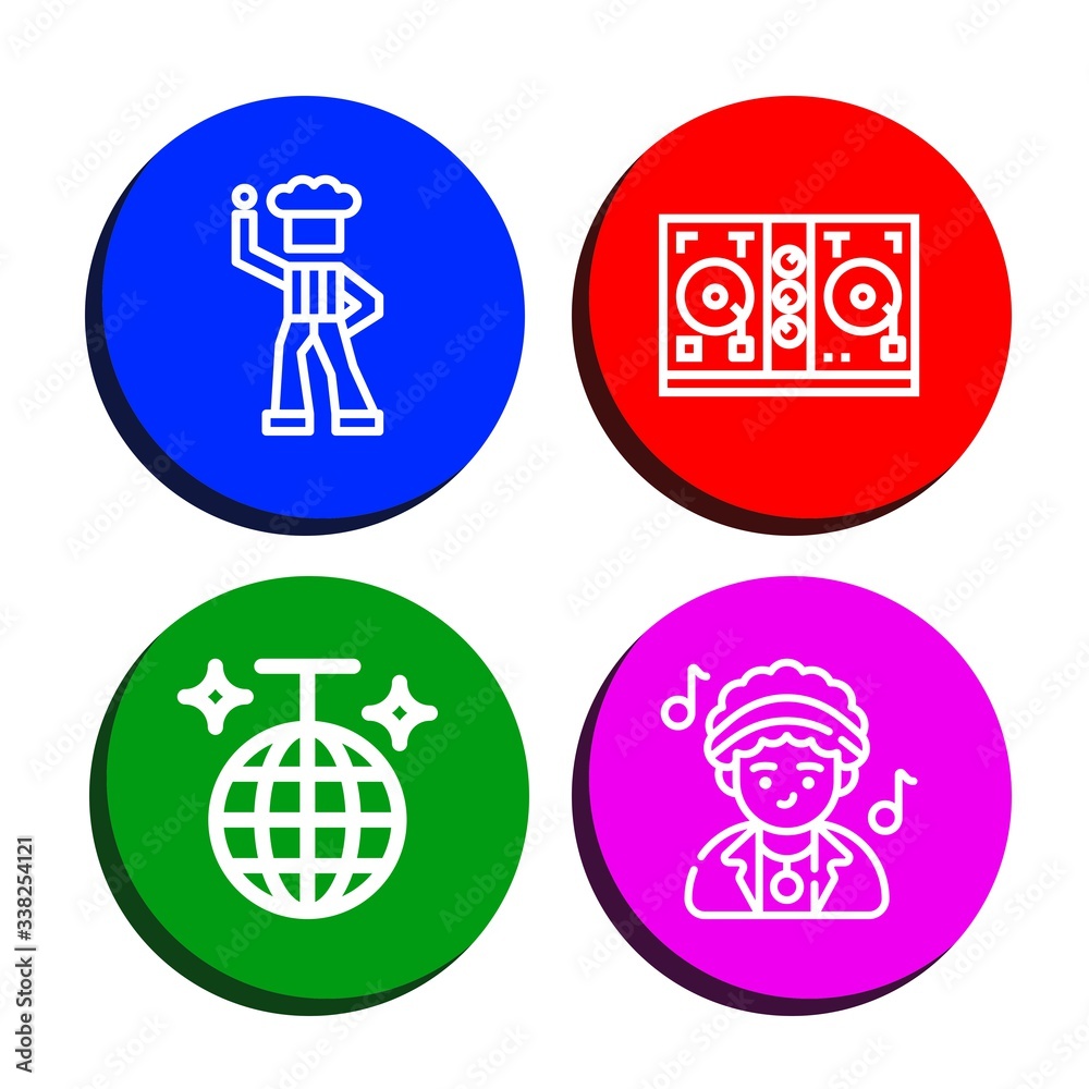 nightclub simple icons set nightclub simple icons set