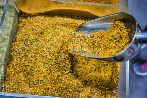 Photography Fresh spices and herbs Inside Paddy's Markets, Sydney with lots of souvenirs, fr