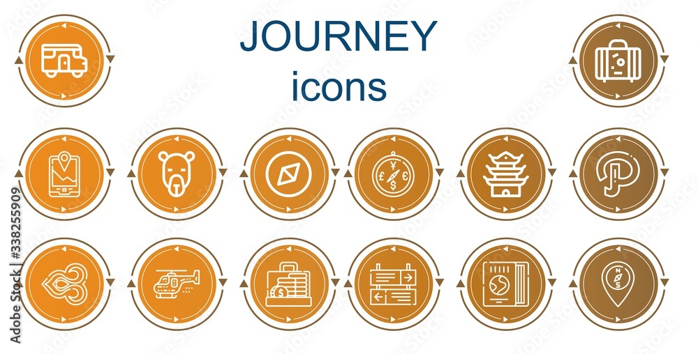 Editable 14 journey icons for web and mobile Editable 14 journey icons for web and mobile
