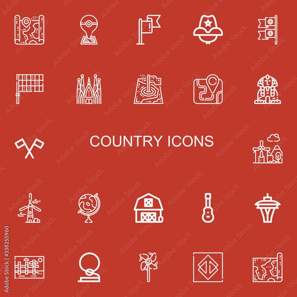 Editable 22 country icons for web and mobile Editable 22 country icons for web and mobile