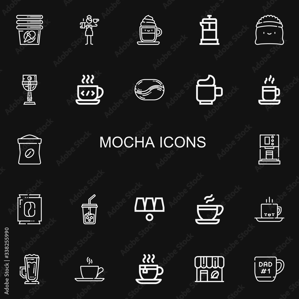 Editable 22 mocha icons for web and mobile